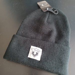 New PNW Black Beanie With Tree and Mountain Logo